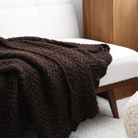 Cozy Chevron Knit Throw Blanket