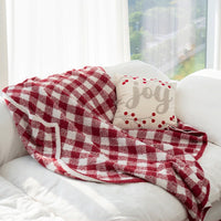 Cozy Festive Checkered Throw Blanket