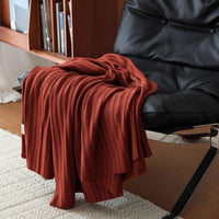 Cozy Ribbed Texture Throw Blanket