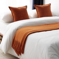 Earth-Toned Fringe Throw Blanket