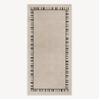 Easy Clean Rug Linear Elegance Border Spillproof Pet-Friendly Luxury Bedroom Area Rug