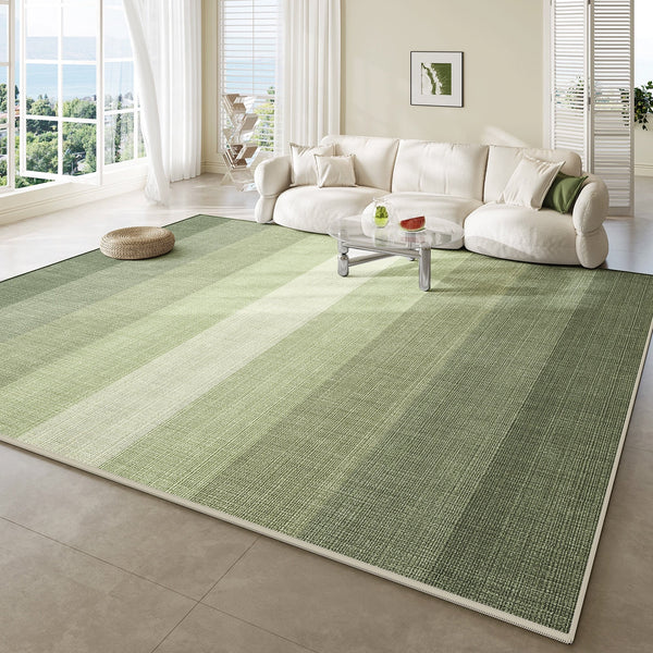 Easy Clean Rug Verdant Gradient Farmhouse Style Spillproof Pet-Friendly Bright Living Room Area Rug