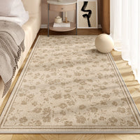 Easy Clean Rug Vintage Floral Pattern Spillproof Pet-Friendly Bedroom Area Rug