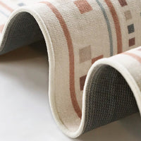 Easy Clean Rug Vintage Geometric Spillproof Non-Slip Pet-Friendly Bedroom Hallway Area Rug