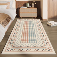 Easy Clean Rug Vintage Geometric Spillproof Non-Slip Pet-Friendly Bedroom Hallway Area Rug