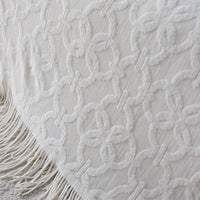 Elegant Textured Fringe Throw Blanket