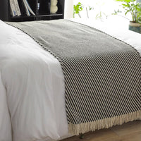 Fringe Modern Diagonal Striped Knit Throw Blanket
