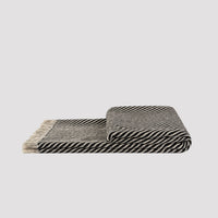 Fringe Modern Diagonal Striped Knit Throw Blanket