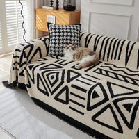Geometric Pattern Plush Sofa Cover