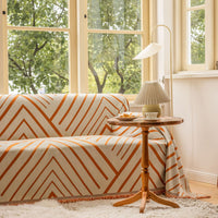 Geometric Rust Chevron Sofa Cover