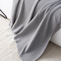 Herringbone Fringed Throw Blanket