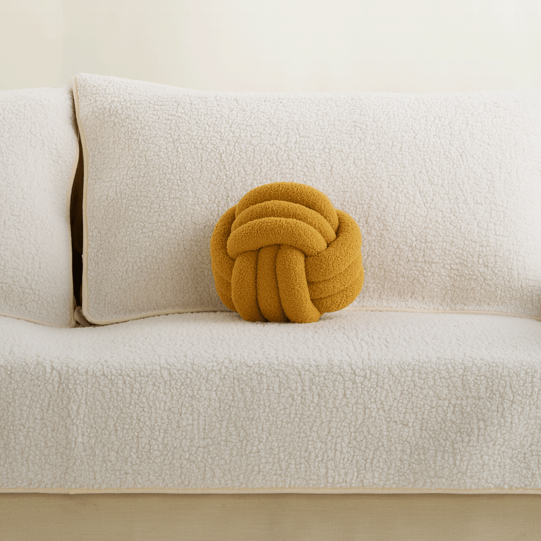 Knotted Fleece Orb Sofa Pillow