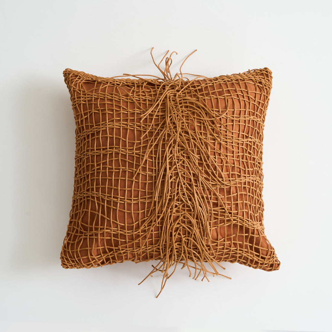 Leather Tassel Cushion Cover