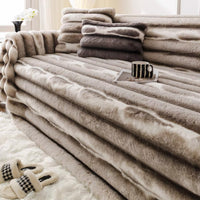 Luxe Faux Fur Layered Sofa/Couch Cover