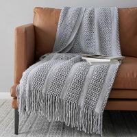 Open Weave Knitted Throw Blanket