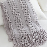 Open Weave Knitted Throw Blanket