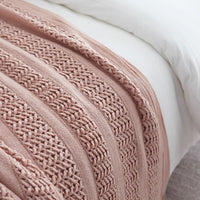 Open Weave Knitted Throw Blanket