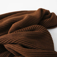 Warm Ribbed Knit Throw Blanket