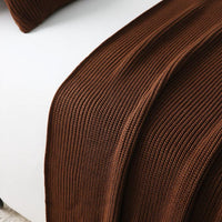 Warm Ribbed Knit Throw Blanket