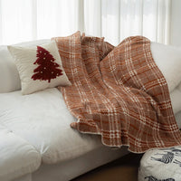 Warm Rustic Plaid Cozy Throw Blanket