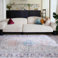 Easy Clean Rug Moroccan Boho Style Spillproof Pet Friendly Area Rug