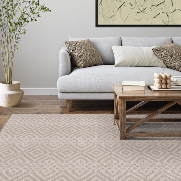 Easy Clean Rug Vintage Diamond Pet Friendly Indoor Area Rug
